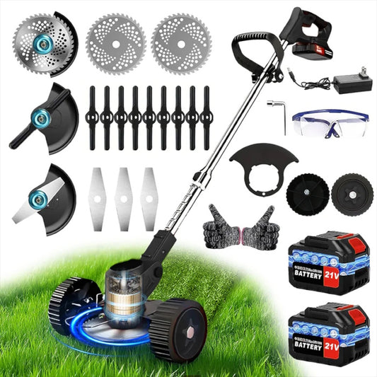 Black 21V Brushless Lawn Mower & 3-in-1 Weed Trimmer Kit