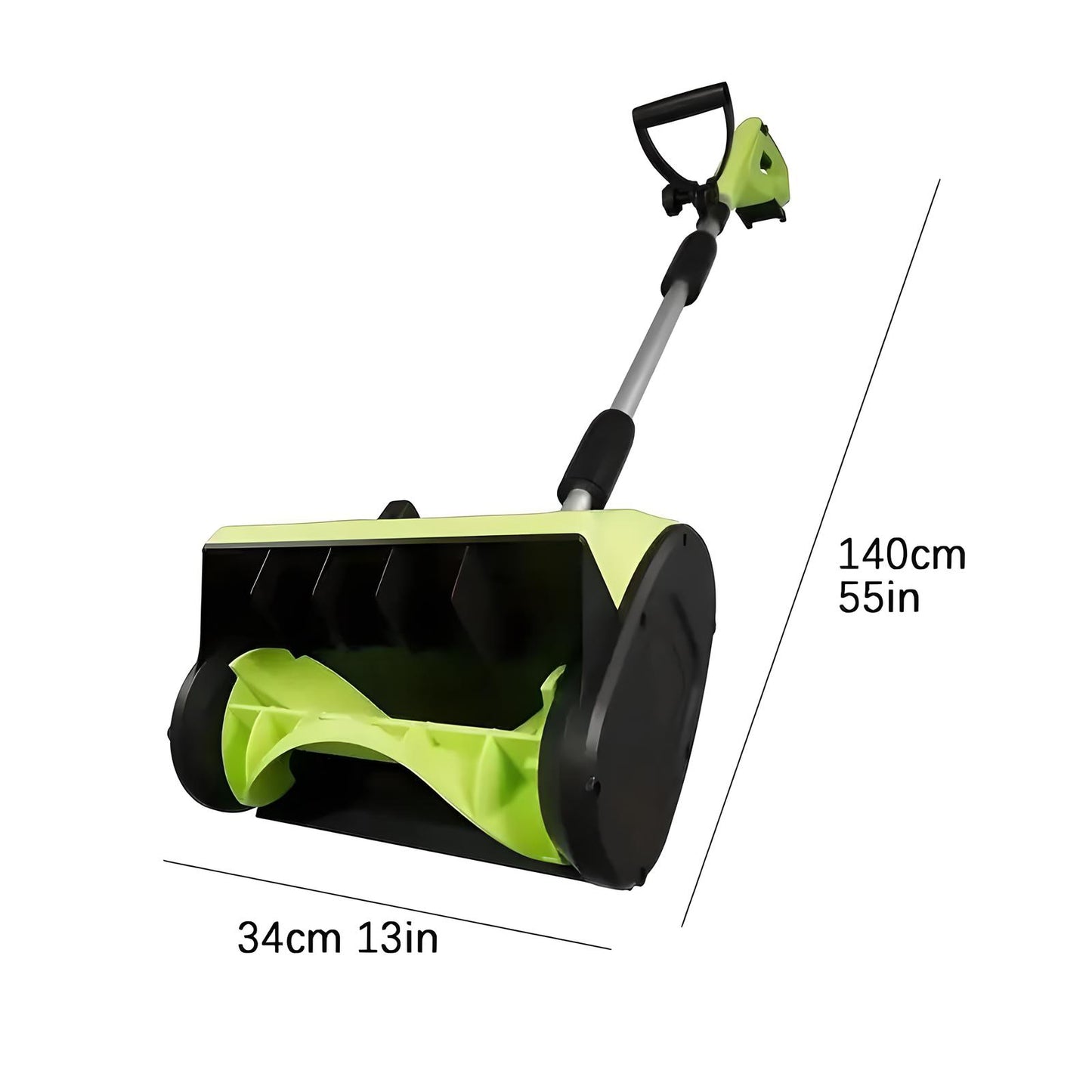 Lightweight cordless snow shovel weighing 10 pounds for easy maneuverability.