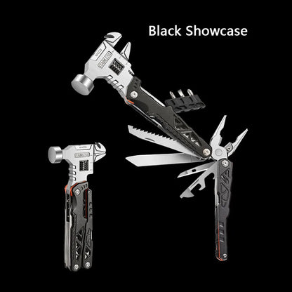 Multifunctional wrench hammer with a magnesium rod, whistle, and nylon pouch