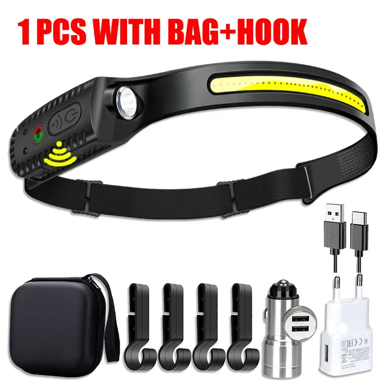 Headlamp Rechargeable 230° Wide