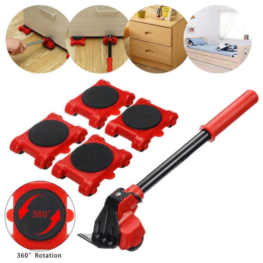 Heavy-duty furniture lifter tool and four 360-degree rotating mover rollers.