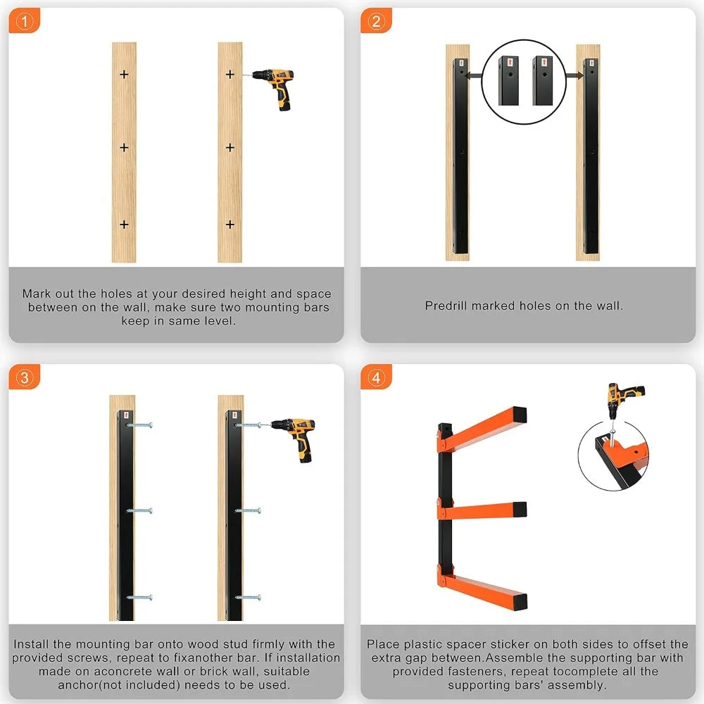 Taskrafter™ Wall Mounted Steel Storage Rack