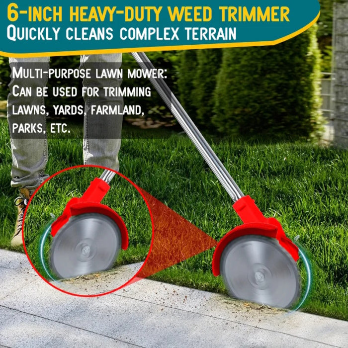 6-Inch Weed Trimmer Edging Lawn and Cleaning Complex Terrain with Metal Blade