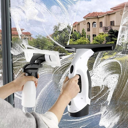 Cleaning a car windshield with Taskrafter™ cordless vacuum for a clear finish.