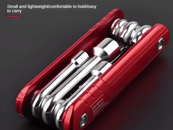 Two folding 6-in-1 socket wrenches in open position showing durable steel sockets