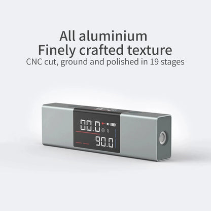 Finely crafted CNC-cut metal angle finder with a sleek matte finish.