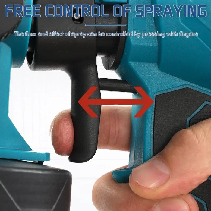 Detachable paint sprayer parts being cleaned with water for easy maintenance