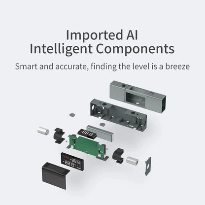 Internal hardware breakdown of a digital angle finder with intelligent sensors.