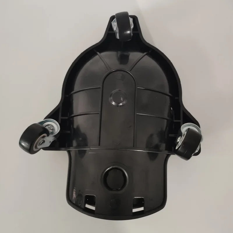 Close-up of the ergonomic blue EVA foam padding inside a rolling knee protector.