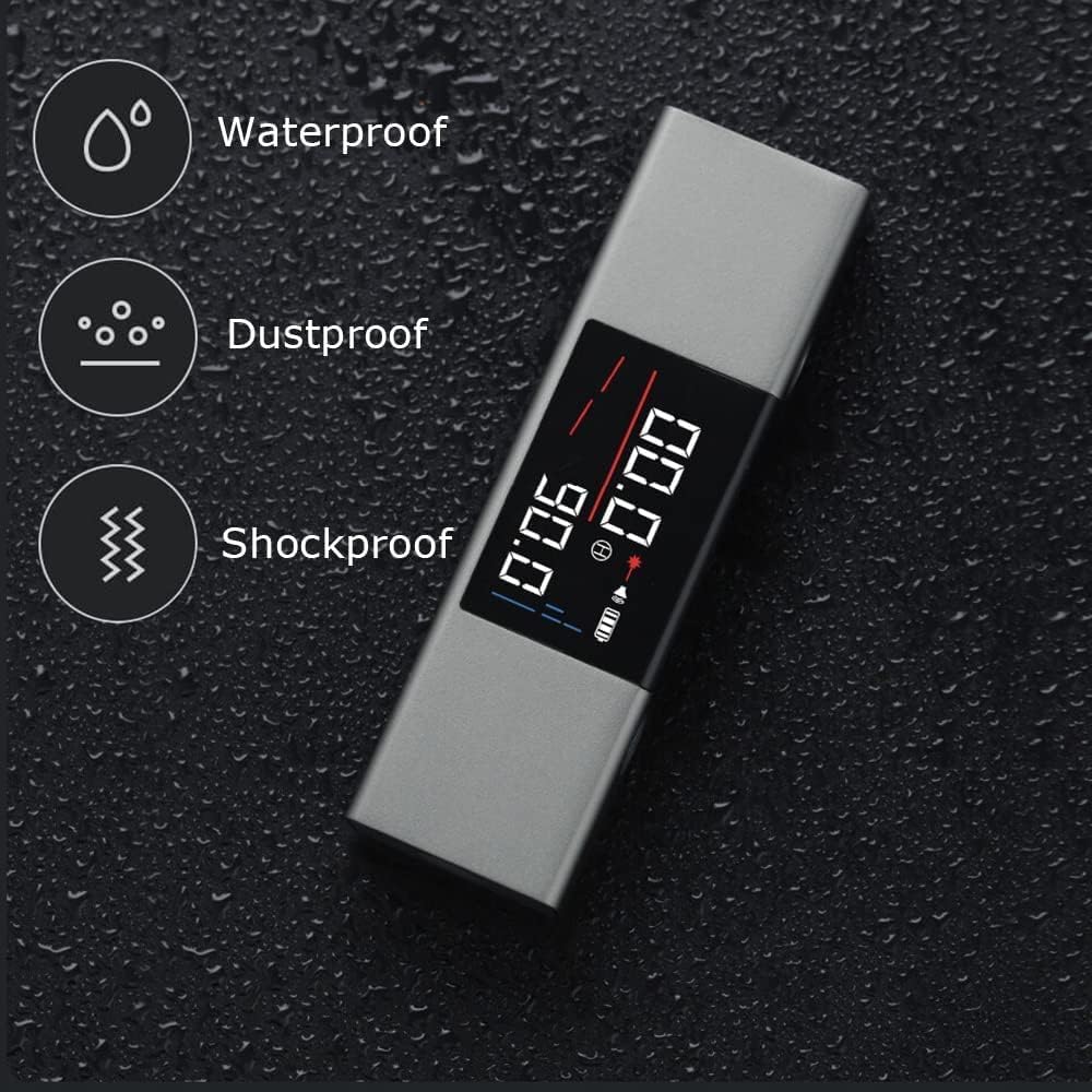 IP-rated waterproof, dustproof, and shockproof digital angle finder.