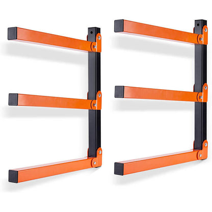 Storage rack 2-pack: heavy-duty 3-tier wall mount system for lumber and pipes
