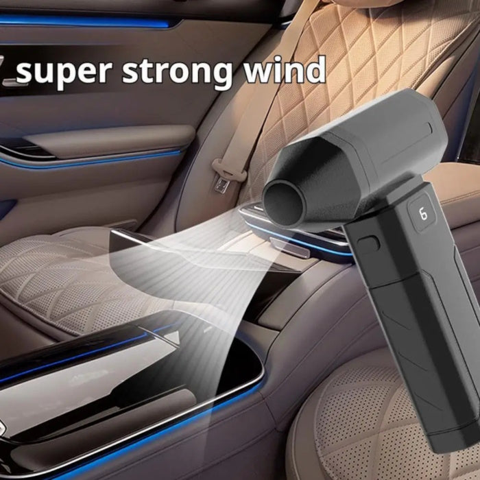 Turbo Jet Fan Mini provides super strong wind for car interior cleaning