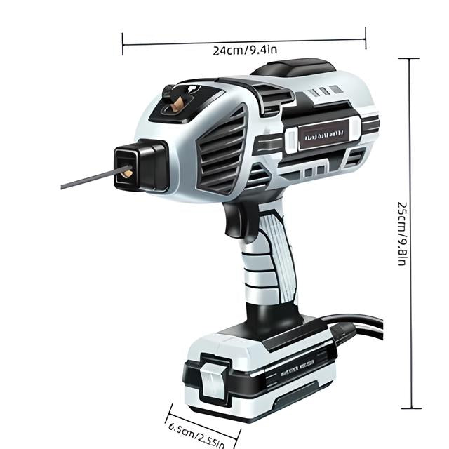 Portable handheld arc welder being held easily by one hand.