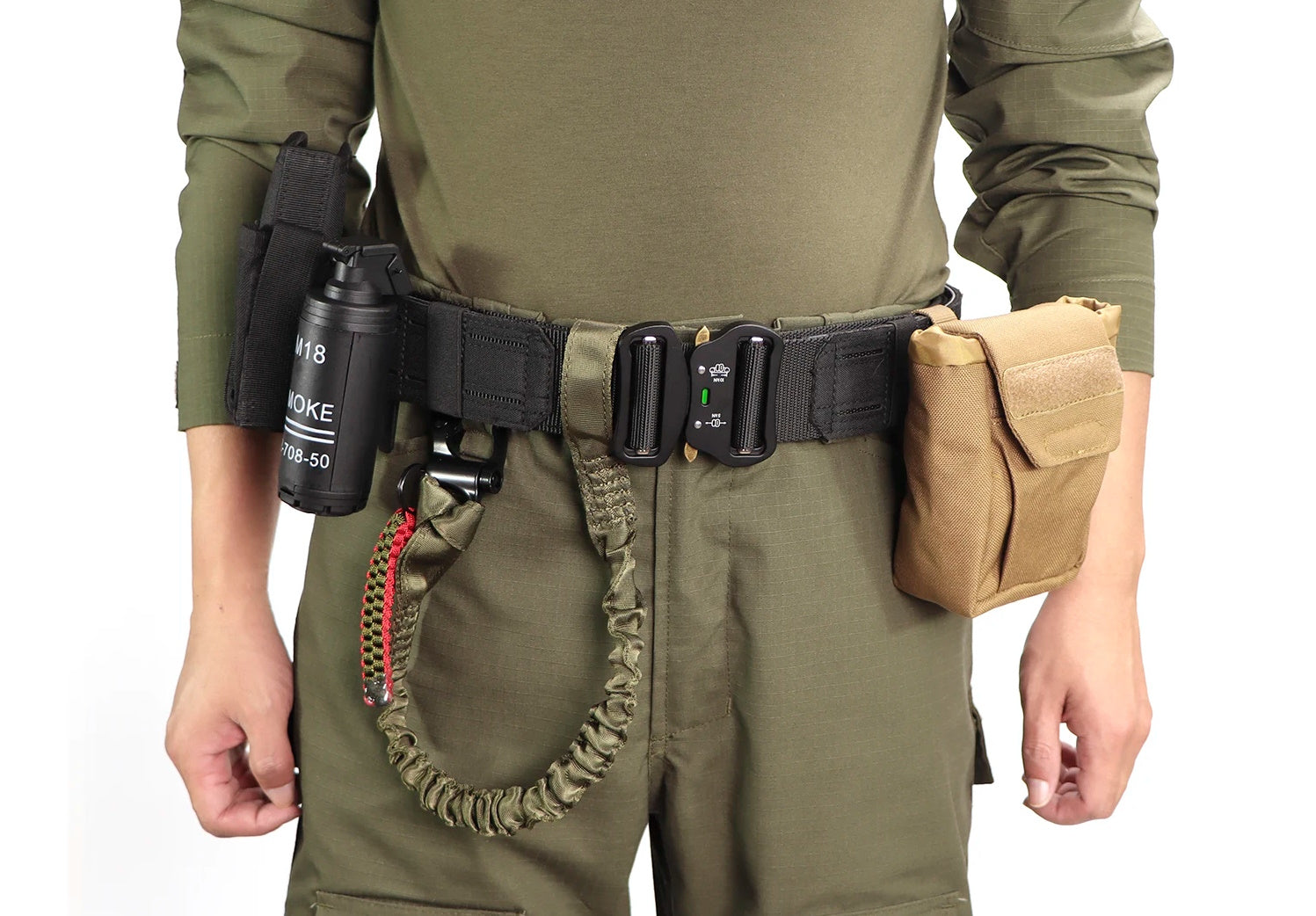 2 inch tactical belt: forged metal buckle with rapid quick-release.