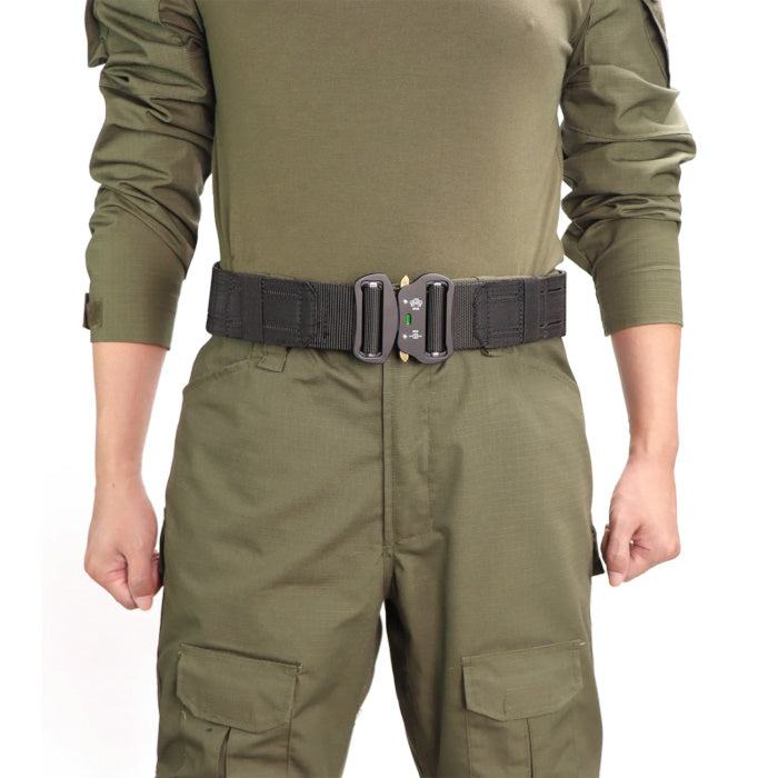 Durable metal quick-release buckle for 2 inch tactical belt.