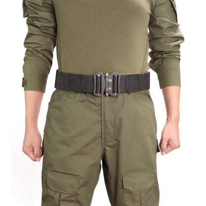 Durable metal quick-release buckle for 2 inch tactical belt.