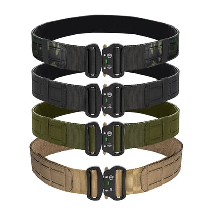 Tactical belt 2 inch: reinforced nylon webbing and heavy-duty stitching.