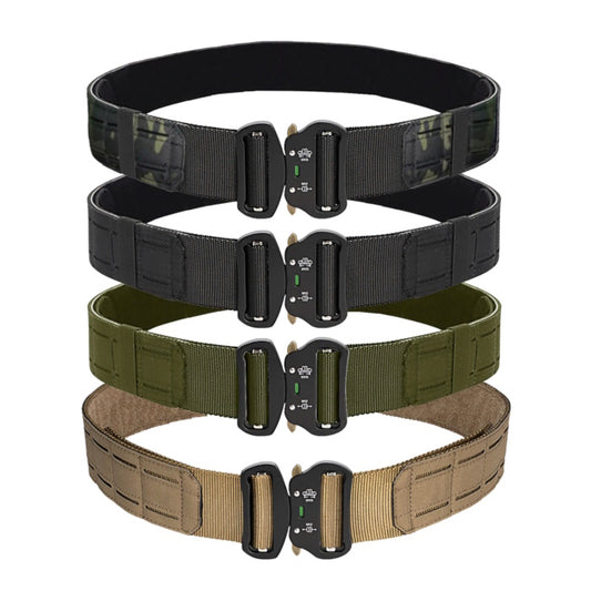 Tactical belt 2 inch: reinforced nylon webbing and heavy-duty stitching.