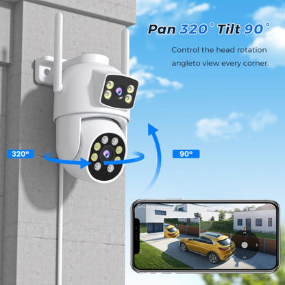 Taskrafter 10MP 5K dual lens WiFi camera dimension diagram.