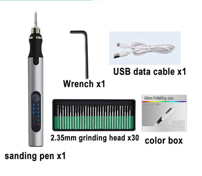 USB Rechargeable Portable Electric Micro-Sanding Engraving Pen