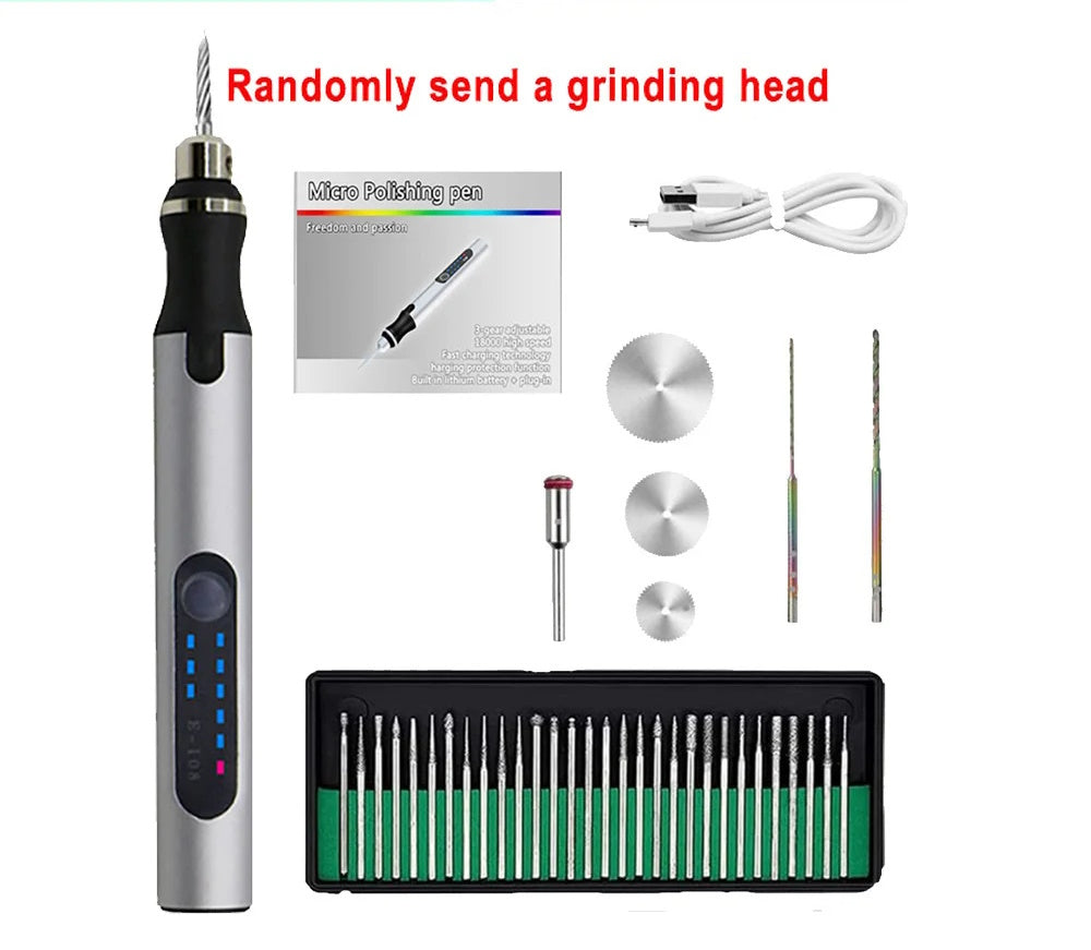 USB Rechargeable Portable Electric Micro-Sanding Engraving Pen