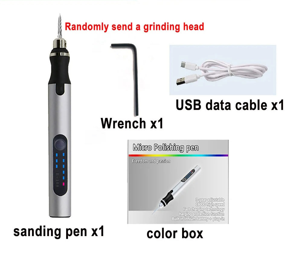 USB Rechargeable Portable Electric Micro-Sanding Engraving Pen
